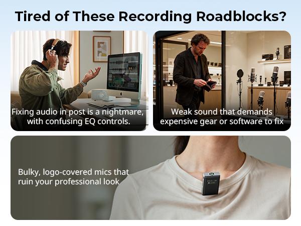 SmallRig S70-C2 Wireless Microphone with USB-C Adapter for Phones (Black)