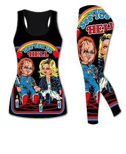 Chucky See You Halloween Women Combo Tank Top Legging Set, Outfit All Over Print