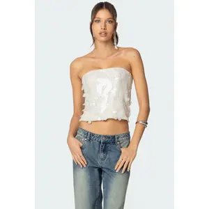 Samara Sequin Strapless Top