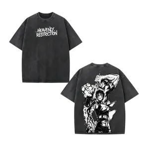 Heavenly Restriction Jujutsu Kaisen T-Shirt Toji Fushiguro Maki Zenin Vintage Washed T Shirt Men Women Anime Graphic Retro Oversized Short Sleeve Tee