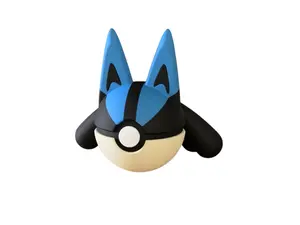 Lucario - Inspired 3D Printed Poke Ball Collectible