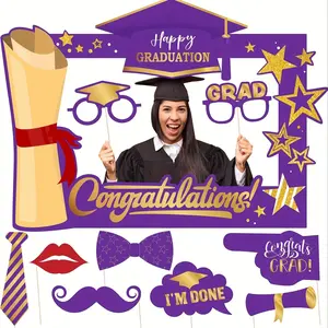 Class of 2026 Graduation Photo Booth Props Set, & Decoration Accessories, Party Event Props, Perfect for Celebrating Your Milestone, Party Supplies