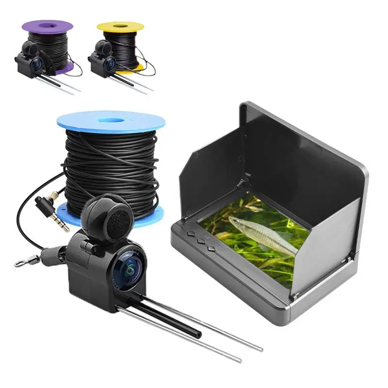 15M/30M HD Fishing Camera with 1080P Color Monitor, Underwater Viewing System, Night Vision Camera for Ice/Sea/River Fishing, Visibility Fishing Tackl