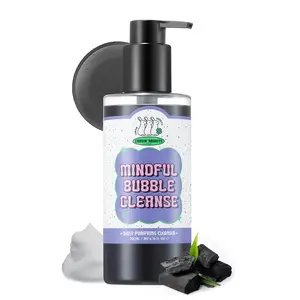 CHASIN' RABBITS Mindful Bubble Cleanse | Vegan All In One Face to Body Bubble Cleanser | Pore Purifying with Charcoal face wash for mens, For Oily Skin | 200mL/6.76 fl. oz