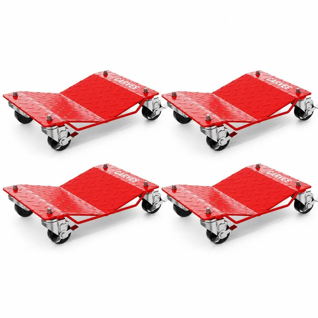 Heavy Duty Car Wheel Dolly Set, 4000 Lbs Total Capacity, 360° Rotating Steel Vehicle Movers for Garage or Auto Repair, Ideal for Car, Motorcycle, Tire Transport