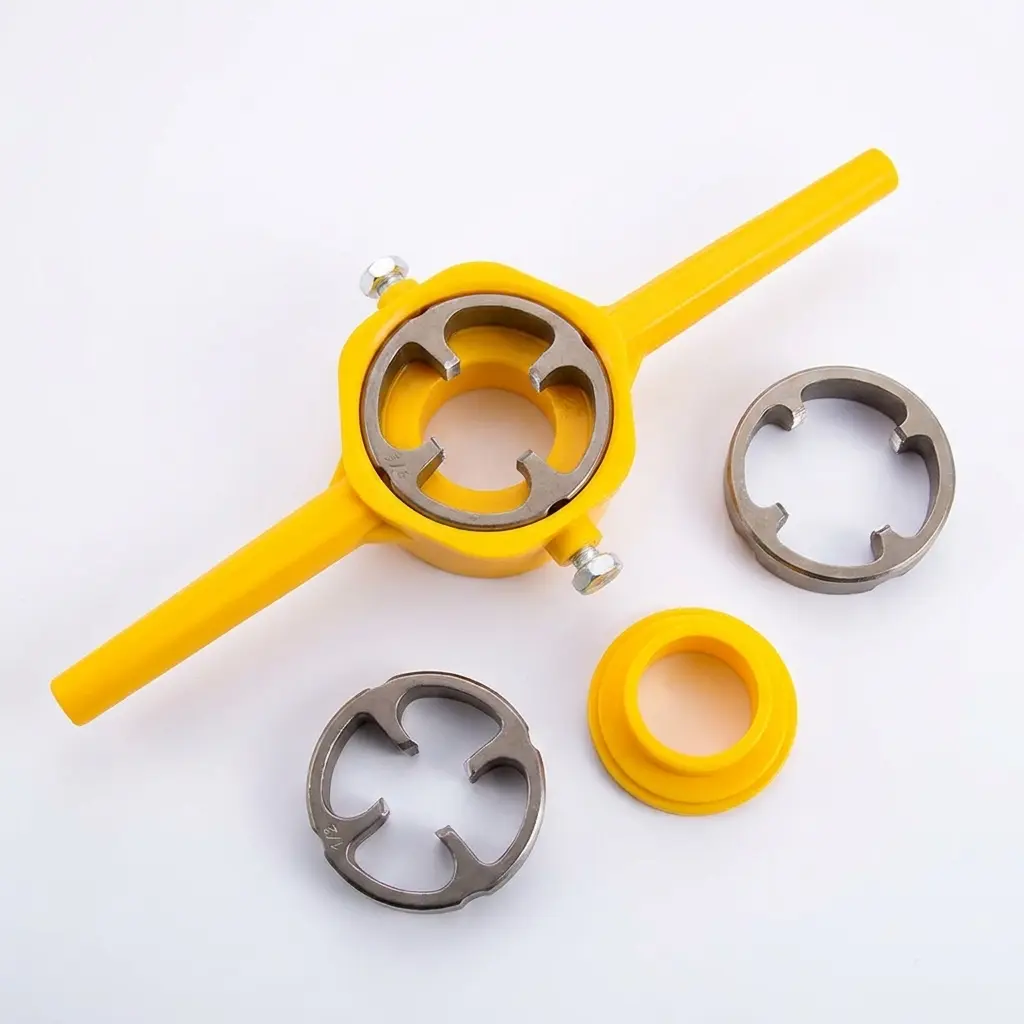 6Pcs PVC Pipe Threader Tool Set, Manual Pipe Threading Die Kit 1/2",3/4",1" NPT Thread Maker for Plastic Water Pipe