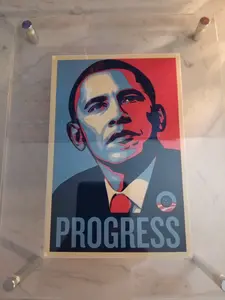 2008 Barack Obama ORIGINAL "Progress" Sticker by Shepard Fairey 4" X 6" 1 of 2000