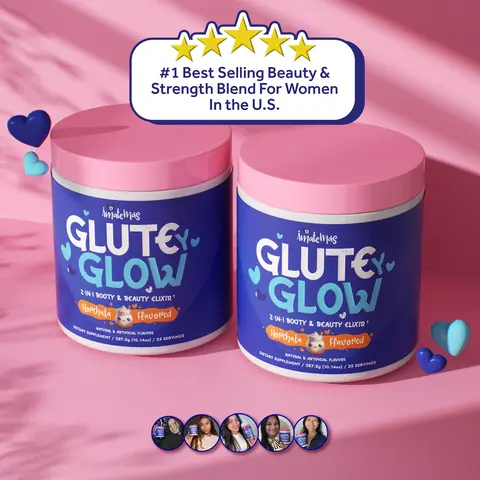 AMATEMAS Women's GluteyGlow Creatine Monohydrate 2-Pack Powder - 2-in-1 Biotin Horchata Elixir, 11.02 oz, 25 Servings, Edible Beauty Wellness Supplement for Adult Healthy Hair, Nail Care, Skincare Moisturizer
