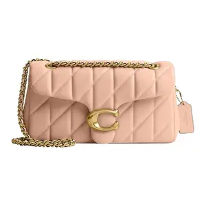 COACH Tabby 26 Quilted Diamond-Stitched Napa Leather Crossbody Bag for Women in Pink