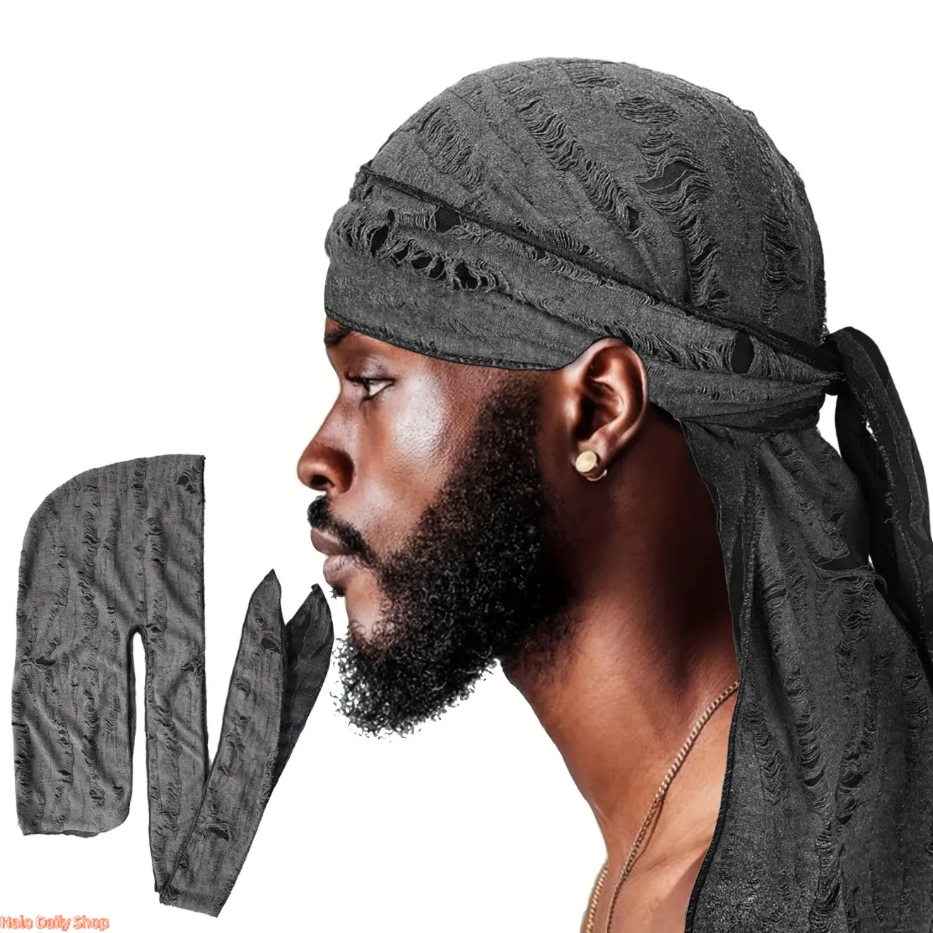 2026 Hot-Selling Elastic Pirate Hat - Ripped Feather, Long-Tailed, Adjustable Head Strap, LARP, Period-Style Fashion Accessory