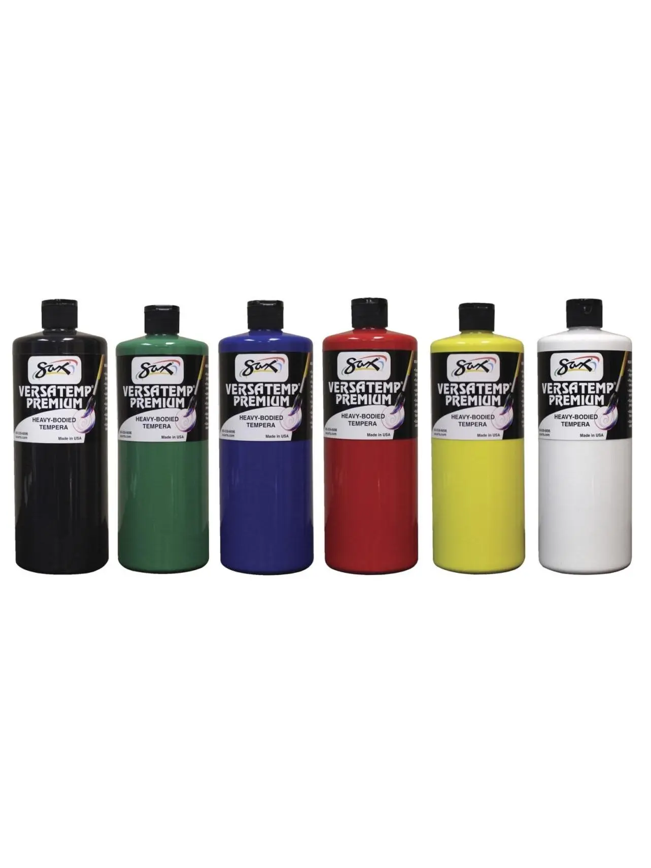 Chroma Acrylics 1592738 Versatemp Premium Heavy Bodied Tempera Paint Set, Set of 6 Quarts