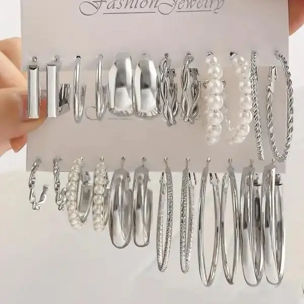 Minimalist Chic Round-shaped Hoop Earrings Set, Earring Stacking Set, Elegant Temperament Round Design Matching Earrings, Fashionable Earrings for Women, Vintage Jewelry Accessory  for Daily Use, Cute Cool Female Accessories, Hoop Earring Sets