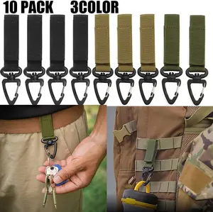 10Pcs Quick-Release Tactical Belt Clips Hook Heavy Duty Snap Hooks Sling Clips for Outdoors Bag Backpack,Durable Nylon, Multifunctional Keychain Buckle for Outdoor Activities, Hunting, Fishing (3Colors)