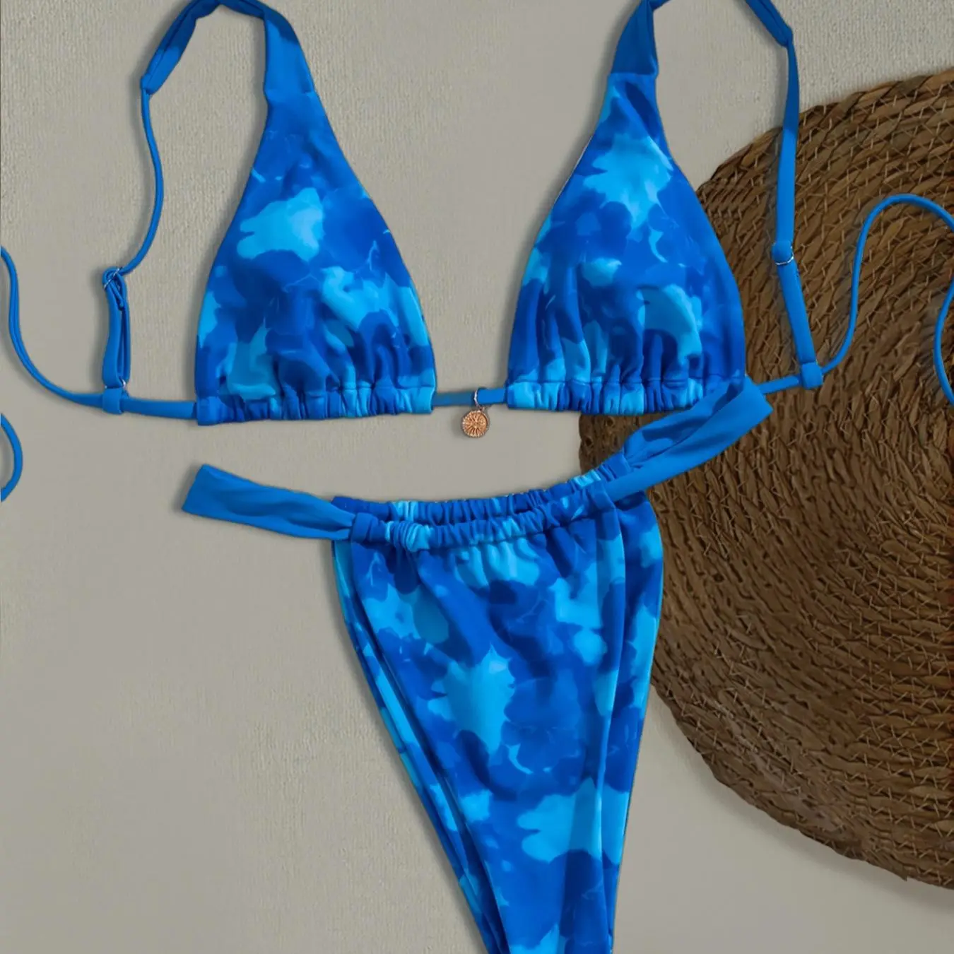 Women's Floral Print Bikini Set, Casual Fashion Chic Summer Swimsuit Set for Beach Holiday Vacation, Ladies Swimwear for All Seasons, Floral Print Swimsuits, Floral Bathing Suits, Bikinis Set