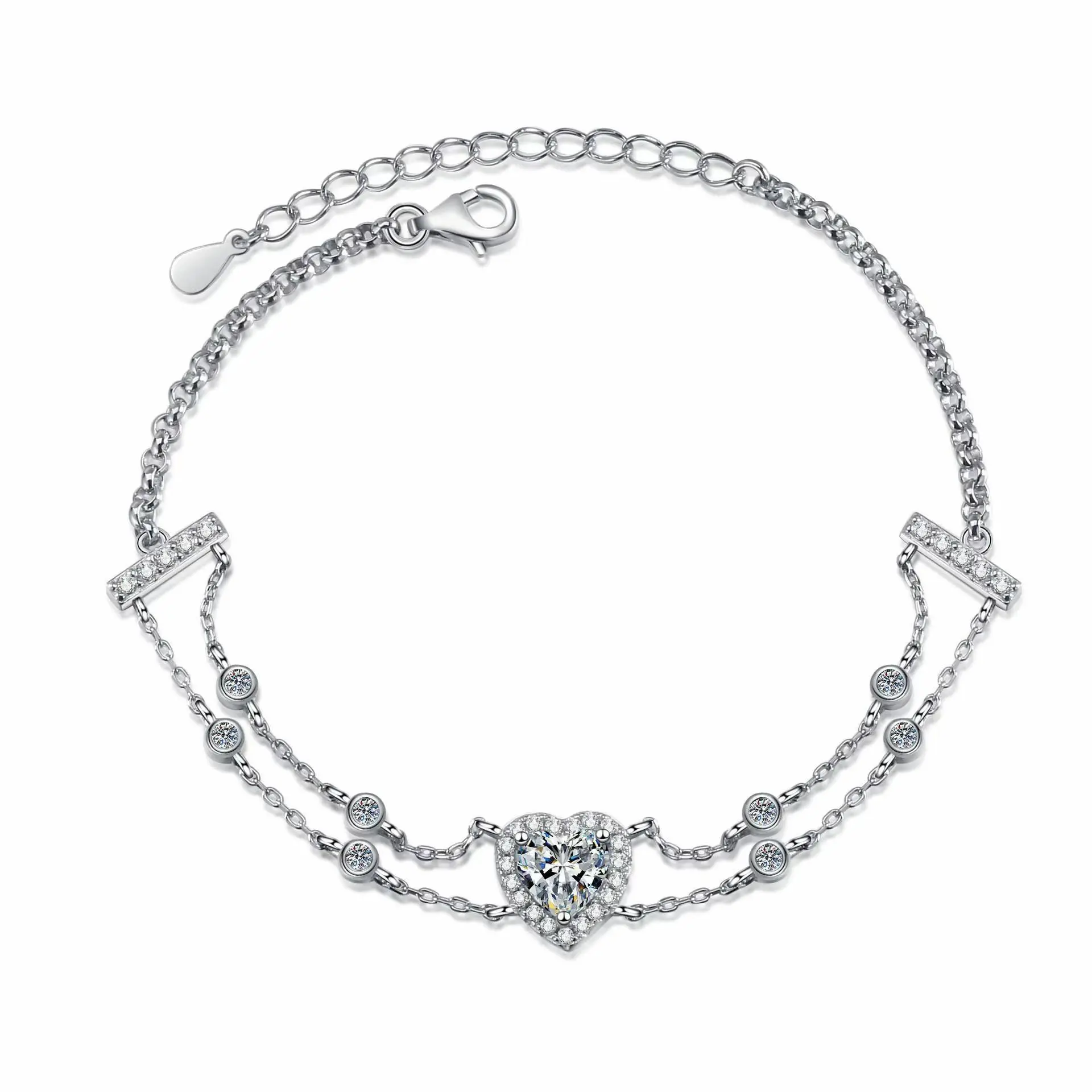 【#X24】(Isla)925 Sterling Silver Synthetic Moissanite bracelet