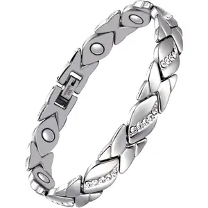 Premium Copper Magnetic Bracelet for Women - Crystal Design Pain Relief Jewelry - Three-Tone Gift: Copper, Rose Gold & Silver -Halloween & Christmas