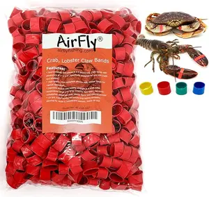 AirFly Crab, Lobster Claw Rubber Bands, Protect Lobsters & Crabs, Cook Safe FDA-Compliant Silicone, Made in USA - 600 pcs - Red