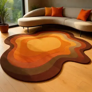 Modern Creative Gradient Print Carpet, European Luxury Style Plush Rug, Easy Care Large Area Mat for Living Room Bedroom Balcony