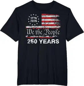 250 Years American Anniversary 250th 1776 4th of July Flag T-Shirt