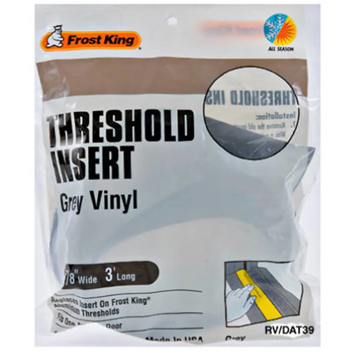 Frost King Vinyl Replacement Threshold, 36x1.88x0.25 in Adjustable Insert for RV Owners, Sailing Water Sports Equipment Accessory