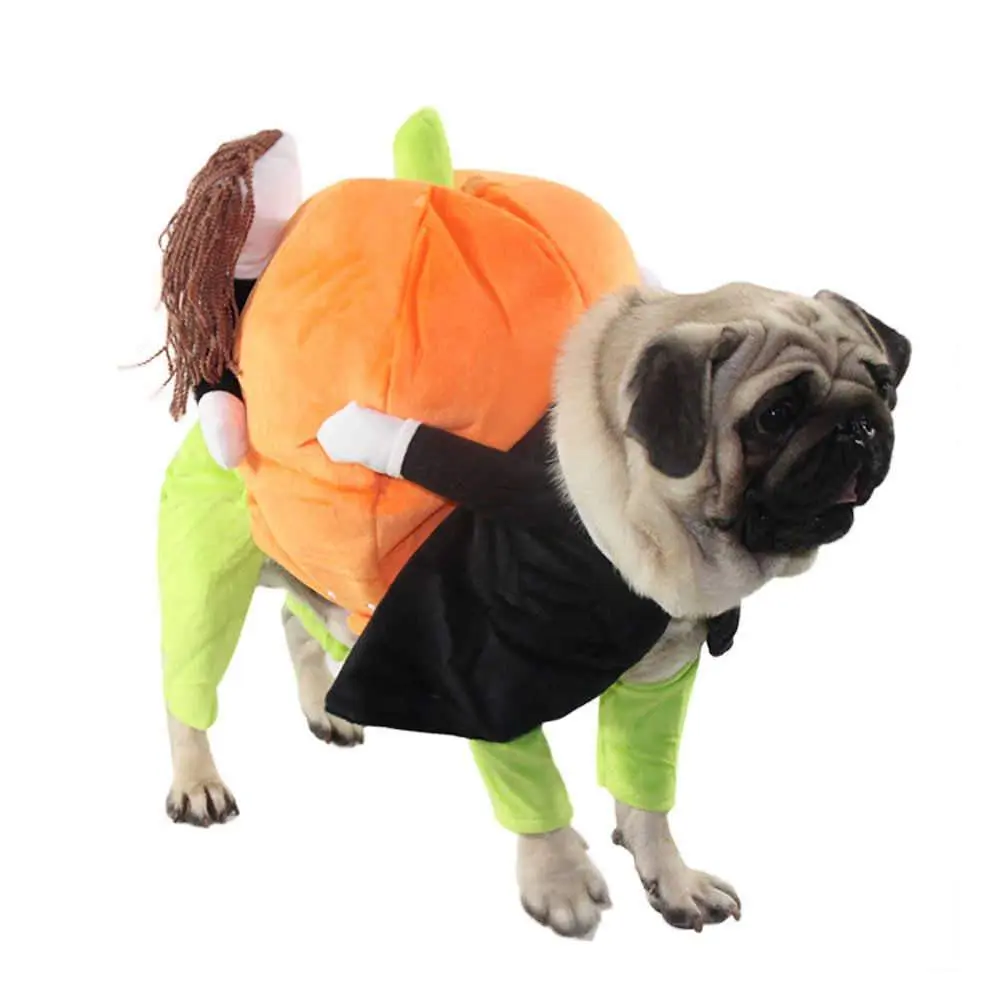 212 MAIN Orange Small Pumpkin Halloween Dog Costume - Magical Illusion Design, Soft Fabric, Comfortable Fit, Easy On/Off Hook Closure