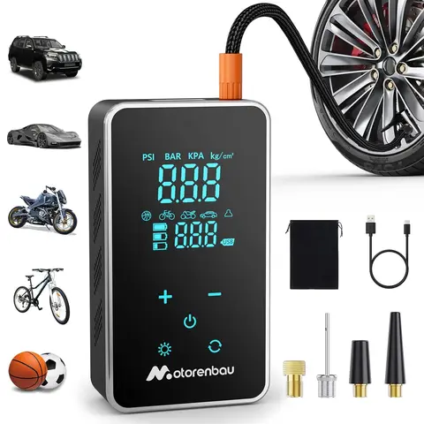 3in1 Portable Air Compressor, 150PSI Wireless Tire Inflator, Electric Car Tire Air Pump With LED Light For Car Automobiles Bicycle Ball
