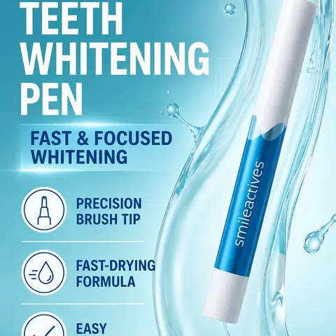Smileactives Advanced Teeth Whitening Pen - Targeted Stain Removal and Easy Brush-On Whitening, 0.11 fl oz