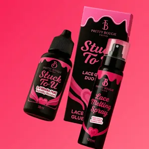 Pretty Bougie Thing PBT Stuck To U Lace Glue & Lace Melting Spray Duo Kit 30ml & 120ml Quick Dry Ultra Hold Quality Results