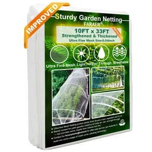 Ultra Fine Insect Barrier Netting Thickened Mesh Net Mosquito Bugs Out Protection Netting for Vegetable Plants Fruit Flowers Greenhouse Row Cover Raised Bed Insect Barrier Screen Net