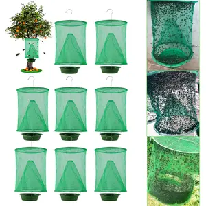 8 Packs Ranch Fly Trap - Fly Traps Outdoor Hanging 2024 Upgraded Fly Catcher,Stable Fly Trap Fly Bag Reusable Fly Traps Pest Fly Control for Family Farm Park Orchard Garden