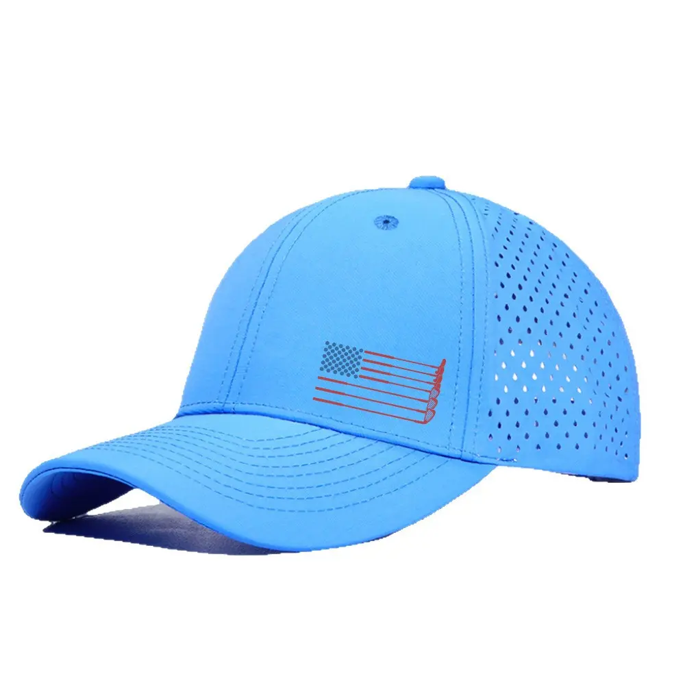 Quick-Dry Golf Cap with Perforated Mesh "Lots of Fish" Pattern Trucker Adjustable Fit Casual Polyester Outdoor Sports Sporty Baseball Hat