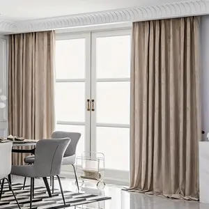 Solid Color Vintage Curtain, 2 Counts/set Modern Simple Blackout Curtain, Window Drapes for Home Living Room Bedroom Decor, Blackout Window Cover