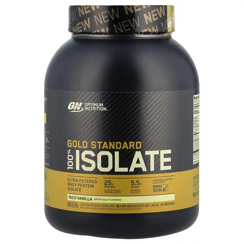 Optimum Nutrition Gold Standard® 100% Isolate, Rich Vanilla, 46.5 oz  (1.32 kg)