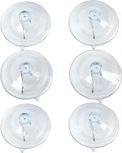 BEADNOVA Suction Cup Hooks 2.5 Inches Suction Cup Hook for Window Glass Wall (6 Packs)