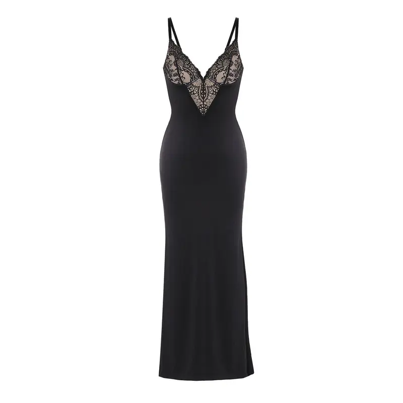 Split Maxi Dress-Black