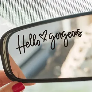 Hello Gorgeous Mirror Decal, Rear View Mirror Decal, Miniature Car Sticker Wall Decal,car mirror sticker, Car Decals, Universal car sticker