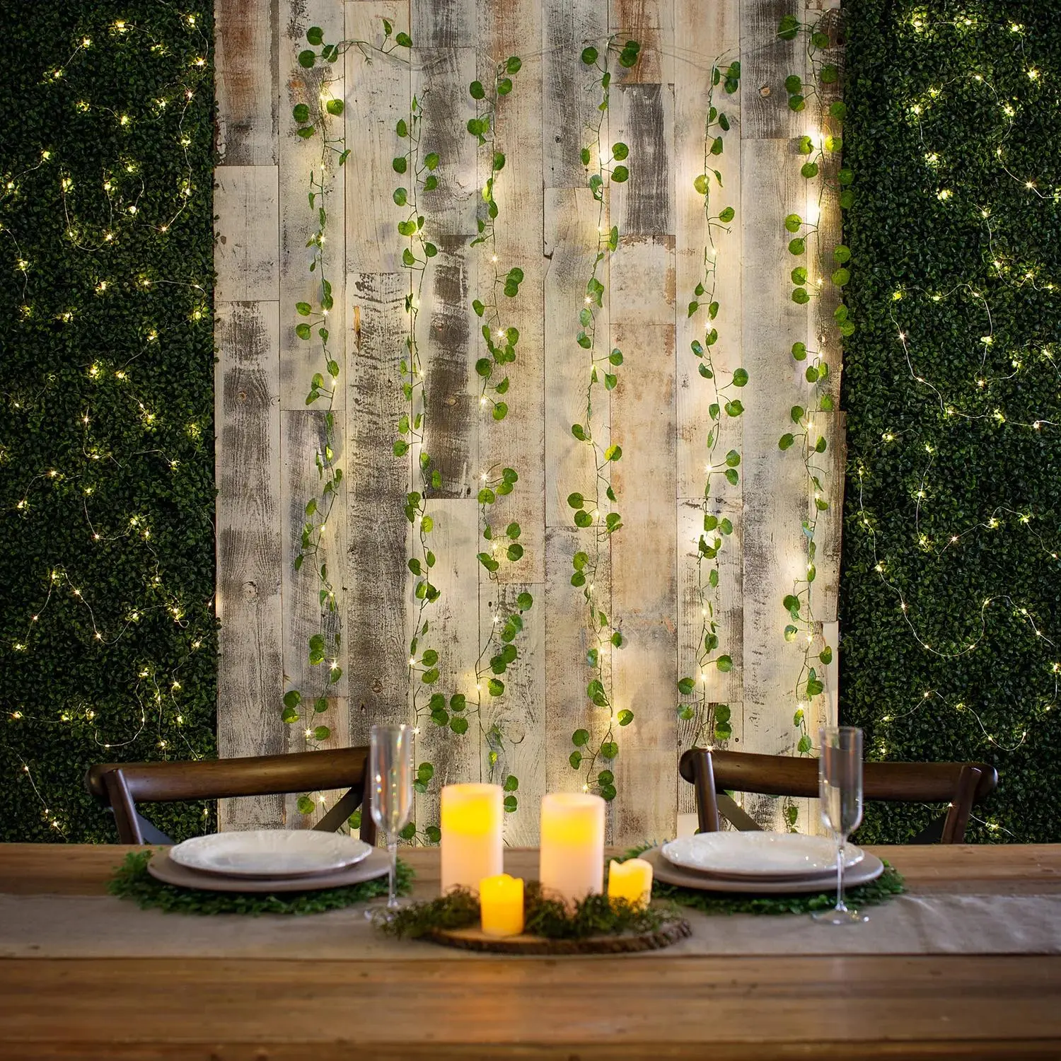 Eucalyptus LED Light Curtains - 3 Pc.