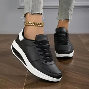 [Summer Special] Women's Thick-Soled Casual Sports Shoes - Lightweight Non-Slip Rubber Sole, Breathable Synthetic Cover Lace-Up Sneakers for All-Season Fitness, Travel & Outdoor Activities, Ladies Sneakers, Stylish Athletic Footwear, Durabl