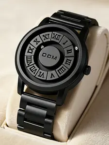 Men's Quartz Watch Set, Modern Casual Wristwatch, Steel Band, Mineral Glass Dial Window, Buckle Closure, Punk Style, Waterproof, Perfect Gift for Holidays/birthdays