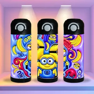 Minions 3D  12 oz kid Tumbler - BPA Free, stainless steel, Leak proof, durable, with clear lid