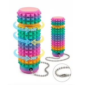 Aesthetic Office Desk Decor & Spiky Ornament - Modern Hard Plastic Accessory for Room, Doubles as Adult Sensory Fidget Gadget & Anxiety Relief Keychain