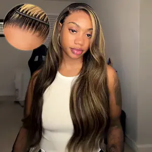 [Therealmaxieeeee‘s Same Wig] Megalook Honey Blonde Highlight Body Wave 13X6 Glueless Lace Frontal Wig Pre-everything Tiny Knots Put On Go Wig With Invisi Drawstring Band #TikTokShopBlackFriday