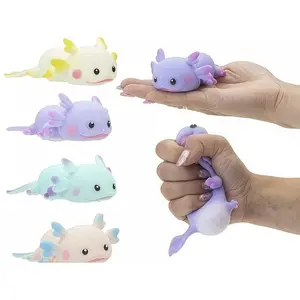 4 Pack Stress Slow Rising Squishy Toy Funny Stress Relief in Adorable Axolotl Design for Fun and Relaxation