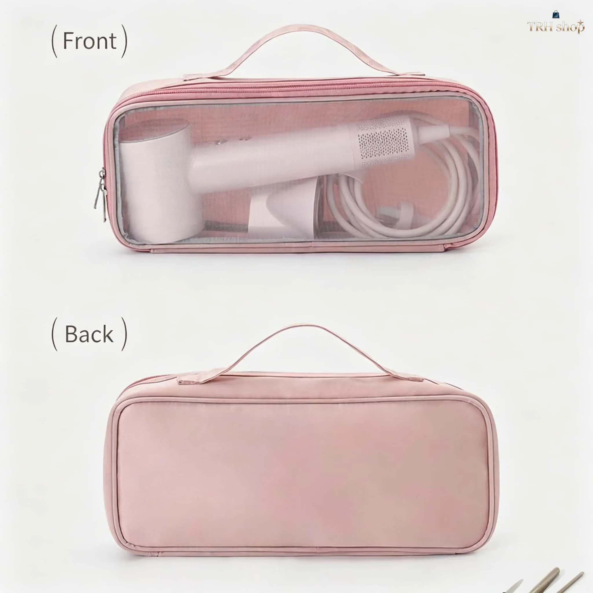 Storage Pouch for Hair Dryer, Minimalist Solid Color Travel Organizer Bag with Large Capacity, Padded Waterproof Case for Styling Tools, Travel Organizer Bags, Storage Pouches, Dorm Storage, Bathroom Counter Organization