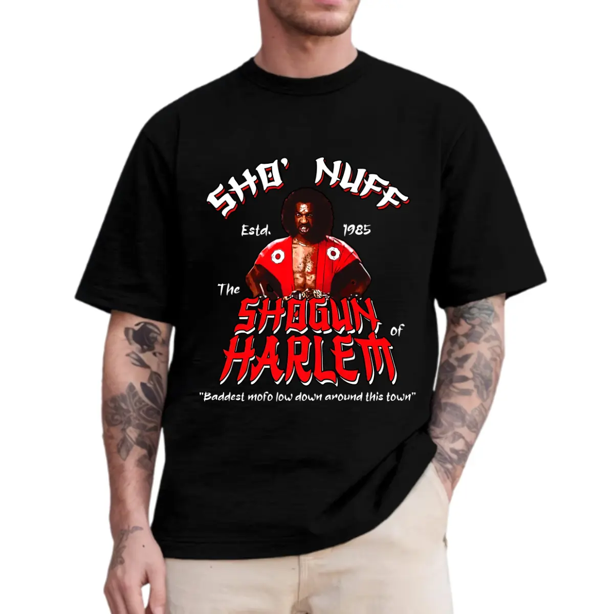 Sho’ Nuff The Shogun of Harlem Graphic T-Shirt, Vintage Martial Arts Style Unisex Tee, Retro 1985 Fan Gift