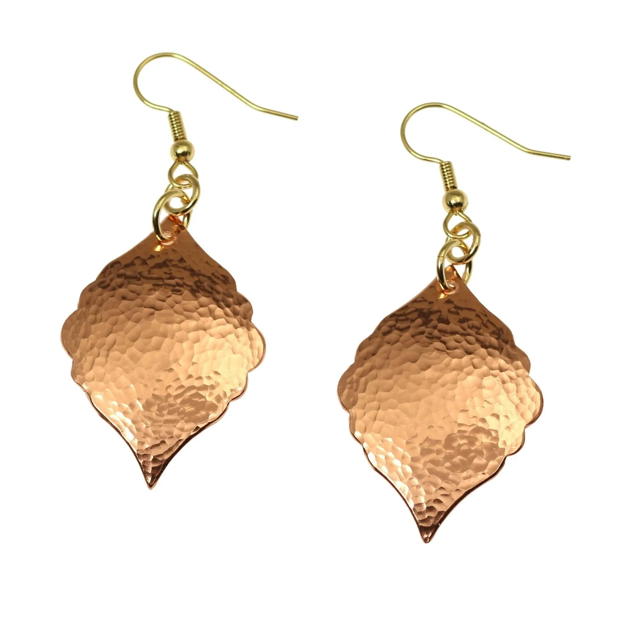 Hammered Copper Moroccan Drop Earrings