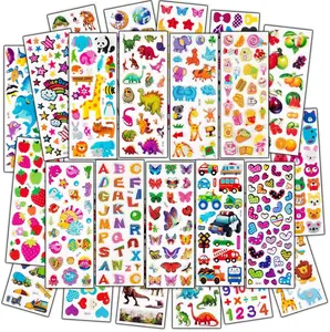 3D Stickers for Kids & Toddlers, 500+ 3D Puffy Stickers Including Animals, Letters, Numbers, Dinosaurs, Cars and More for Boys, Girls, Teachers, Reward, Craft Scrapbooking