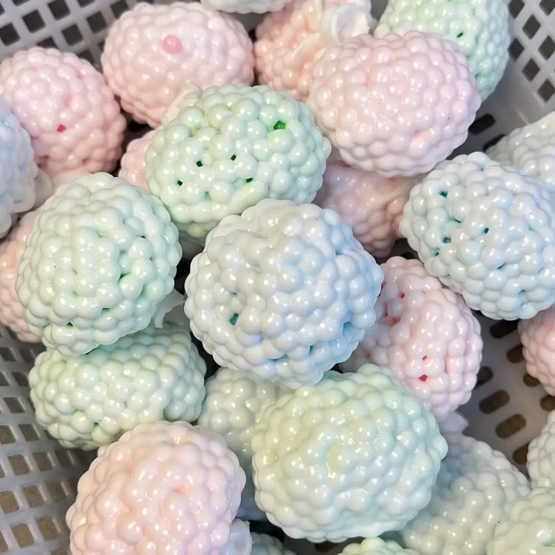 Colorful Fuzzy Antistress Squishy Ball Fidget Toy - Latex-Free Stress Relief Tool, Party Favors, Sensory Decompression Gift for Adults for Office Use (Colorful Fuzzy Squishy Balls Party Supplies)