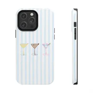 Tini à Trois, Chic Martini Phone Case - Coquette Coastal Martini, Cocktail Aesthetic, Espresso & Dirty Martini for iPhone 15 14 13 12 11