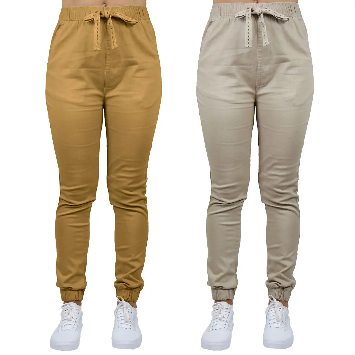Women's 2-Pack Loose-Fit Basic Stretch Twill Joggers stylish statement piece dressed up elevated basics trending now oversized luxe feel everyday wear trendy bottoms timeless casual chic casual dress